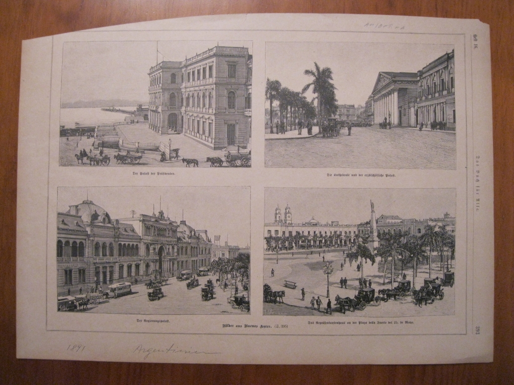 Vistas de la ciudad de Buenos Aires (Argentina), 1891.